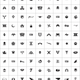 Symbols representing 90 of the different sets of Magic: The Gathering cards